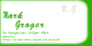 mark groger business card